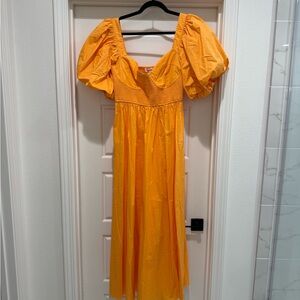 Showpo Yellow Puff-Sleeve Maxi Dress